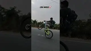 LONG WHEELIE🚀#wheelie #wheelieaddicts46 #stunt #cyclestunt #phonkmusic #youtubeshorts #funny #fail
