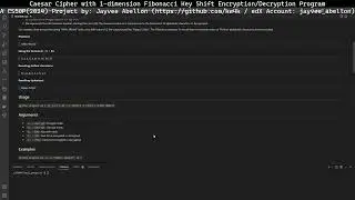 CS50P(2024) Project - Caesar Cipher w/ 1-dimension Fibonacci Key Shift Encryption/Decryption Program