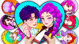 💖Paper DIY💖 KPOP DEMON HUNTERS HUNTRIX RUMI in love with JINU SAJA BOYS Sticker Book | ASMR