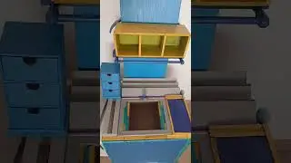 🩷🌻 Part6 making of DIY kitchen to play toy with upcycling and materials I have at home easy crafts