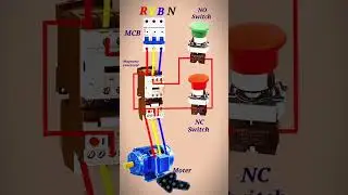 Motor control start stop push button connection || #shorts🔥