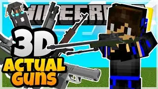 Minecraft 3D ACTUAL GUNS Addon! - How to Get Guns! (Pistol, Assault Rifle, Sniper...) [MCPE/Bedrock]