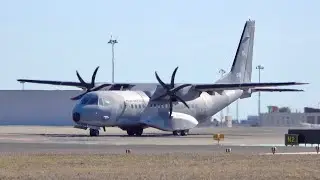 Polish Air Force CASA C-295 Landing & Takeoff at Lisbon Airport