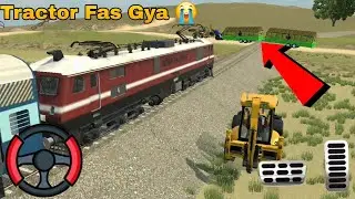 Tractor Fas gya train ki patri per 😱 2 JCB lani Padi #jcb #tractor 