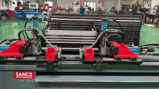 Pipe end reducing punching hole auto loading tube machine