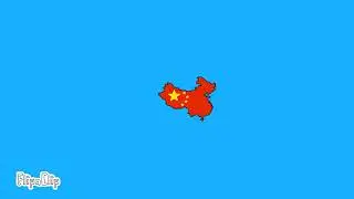 Flag map of China