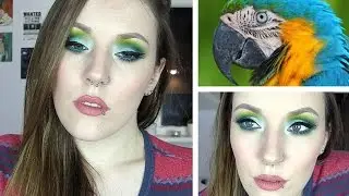 Teal & Green Tropical Bird Inspired Makeup Tutorial