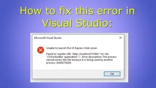 Failed to register URL "http://localhost:" for site application.  Error description: The process