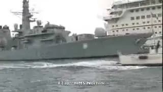 Nassau harbour - HMS Norfolk and other ships