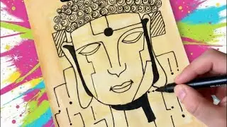 Lord buddha art❤️in just 5minute step by step 
