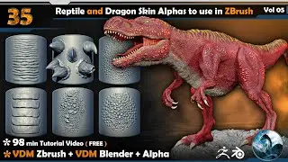 Reptile and Dragon Skin Alphas to use in ZBrush  Vol 05