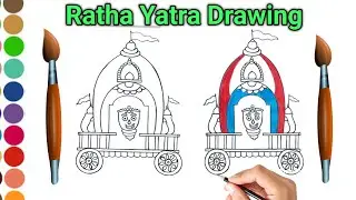 🛕Rath Yatra  Festival Drawing For Kids || How to draw jagannath Rathyatra || Learn Draw & Colours