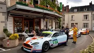 Le Mans Aston Martin Racing cars go back to the Hotel de France