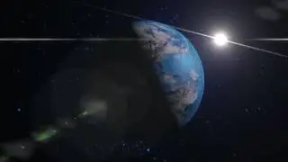 Free Realistic Animation - Sun peaks from behind Earth