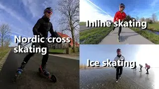 Overview of 3 different skating styles - Cross skating (skiking) vs inline skating vs ice skating