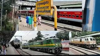 Arrivals and departures from krishnarajapuram railway station{Danapur+Brindavan} WAG9HC {KJM+ET+GOM}