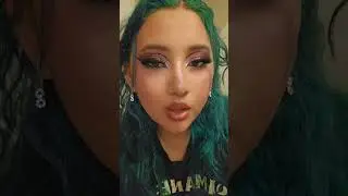 Edgy makeup with green hair#makeup #greenhair #glamour #creative
