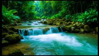 🌿 Peaceful Jungle Waterfall Sound 🌊 Deep Relaxation, Stress Relief & Nature Ambience