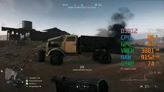 GeForce RTX 2060 -- Intel Core i7-3770 -- Battlefield V BFV FPS Test Aerodrome Rotterdam DXR