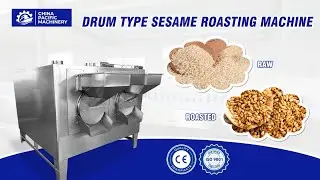 Sesame Roasting Machine Drum Type|Stainless Sesame Seed Roaster|Gas Type Rotary Roaster Machine