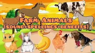 Farm Animals |Farm Animals Sound And Spellings| Benefits Of Farm Animals|Fa Family Muslimah