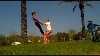thighs stand - first sequence - flying yoga by guy shimshi