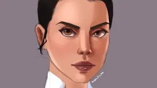 Rey | Stylized portrait #starwars #reystarwars #speedpaint #art #procreate
