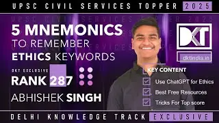 UPSC CSE | 5 Mnemonics To Remember Ethics Key Words | By Abhishek Kumar Singh, Rank 287 CSE 2024