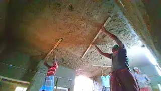 Roof Concrete Ceiling Plastering_2BHK House Shuttering Ceiling Plastering with Fastway|With Cement