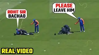 Rohit Sharma Fan Breaches Security and Invades Pitch at T20 World Cup Warm-Up Match #rohitsharma