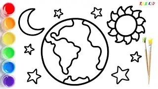 Draw & Color Space: Earth, Sun, Stars & Moon | Fun Kids Art Tutorial | Rex Kid