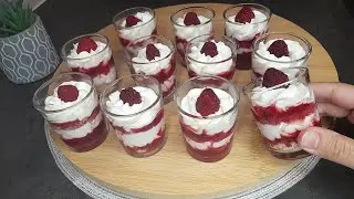 Verrines framboises verrines sucrées simple et rapide  #dessert