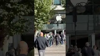 Long queue lining up for the #Apple new #iPhone 17 in #Frankfurt #Germany 🇩🇪 #shorts #device #eu