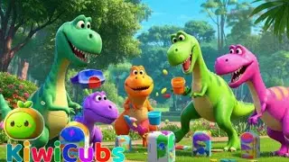 Colorful Dino Parade | @KiwiCubs Nursery Rhymes | Kids Songs