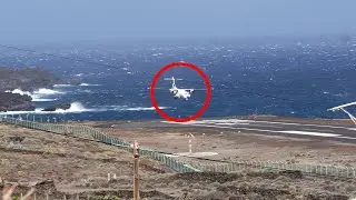Avi&oacute;n aterriza en el aeropuerto de El Hierro con fuerte viento