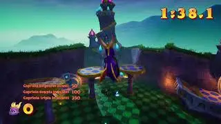 Spyro 3 Year of the Dragon - Enchanted Towers - How to Beat the Skateboard record in 1 minute