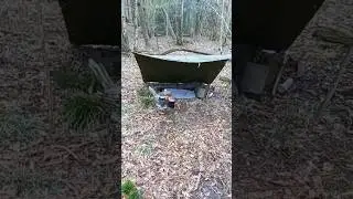 Romanian canvas Cape / shelter half / bread bag / military surplus / cooking outdoors