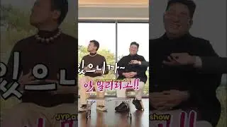 Taehyung teasing JYP in a cute way 🤣😂 #bts #v #taehyung #JYP #taekookzone #kpop