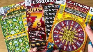 &pound;3 Scratch Card Mix! Super 7s, Triple Payout and Lucky Lines 🍀🤞