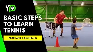 Tennis Forehand + Backhand Basic Steps | Tennis Lesson for Kids Ages 3-10 y/o with Coach Aik
