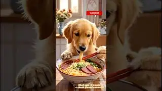 Midnight Noodle Crime! 🐕🍜 Fluffy Chef's 3AM Braised Beef #dog #cute #funny #puppy #dog cooking