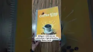300gsm + 250 micron Lamination + Spiral binding Menu Cards #shorts  #printing #viral
