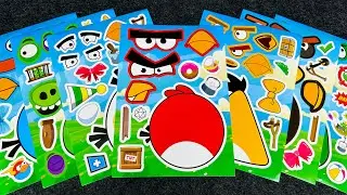 ASMR Satisfying Sticker Collage | Red, Chuck, Bomb & Angry Birds Characters Decorating Journal