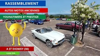 RASSEMBLEMENT  ST DIONISY (30) AUTOS MOTOS.  JUIN 2025 #automobile #classiccars #motorbike #cartrip