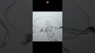 How To Draw Person Holding Umbrella With Anatomy Body Basic 3/9 #shorts #drawingpose #drawingposes