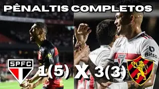 PÊNALTIS COMPLETOS - SÃO PAULO 1(5) X (3)3 SPORT RECIFE - OITAVAS DE FINAL COPA DO BRASIL 2023