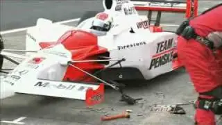 IRL: Ryan Briscoe crashes at Motegi while exiting pits;eventually the championship.