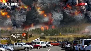Horrible Today: The Black Diamond eruption sent a shower of red-hot rock across Yellowstone Park.