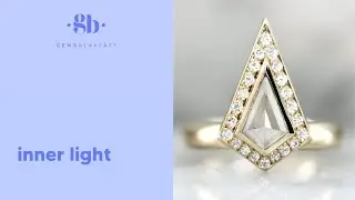 Inner Light Icy White Salt & Pepper Kite Rose Cut Diamond Ring