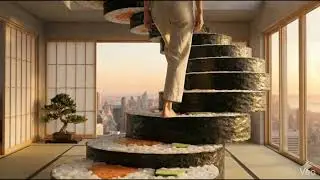 Sushi Staircase Full View #asmrvideo 